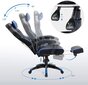 Žaidimų kėdė Gabriel Vasagle, juoda kaina ir informacija | Biuro kėdės | pigu.lt