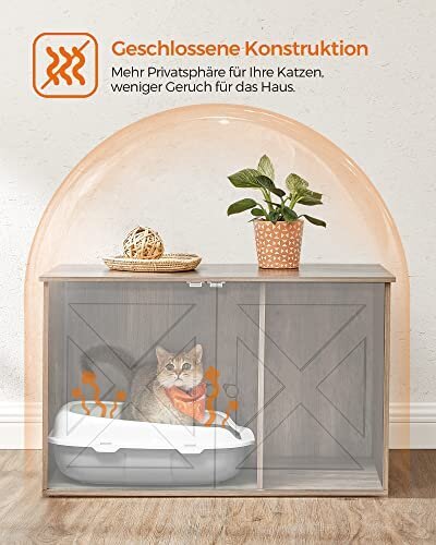 Kačių kraiko dėžutė Feandrea, ruda kaina ir informacija | Kačių tualetai | pigu.lt