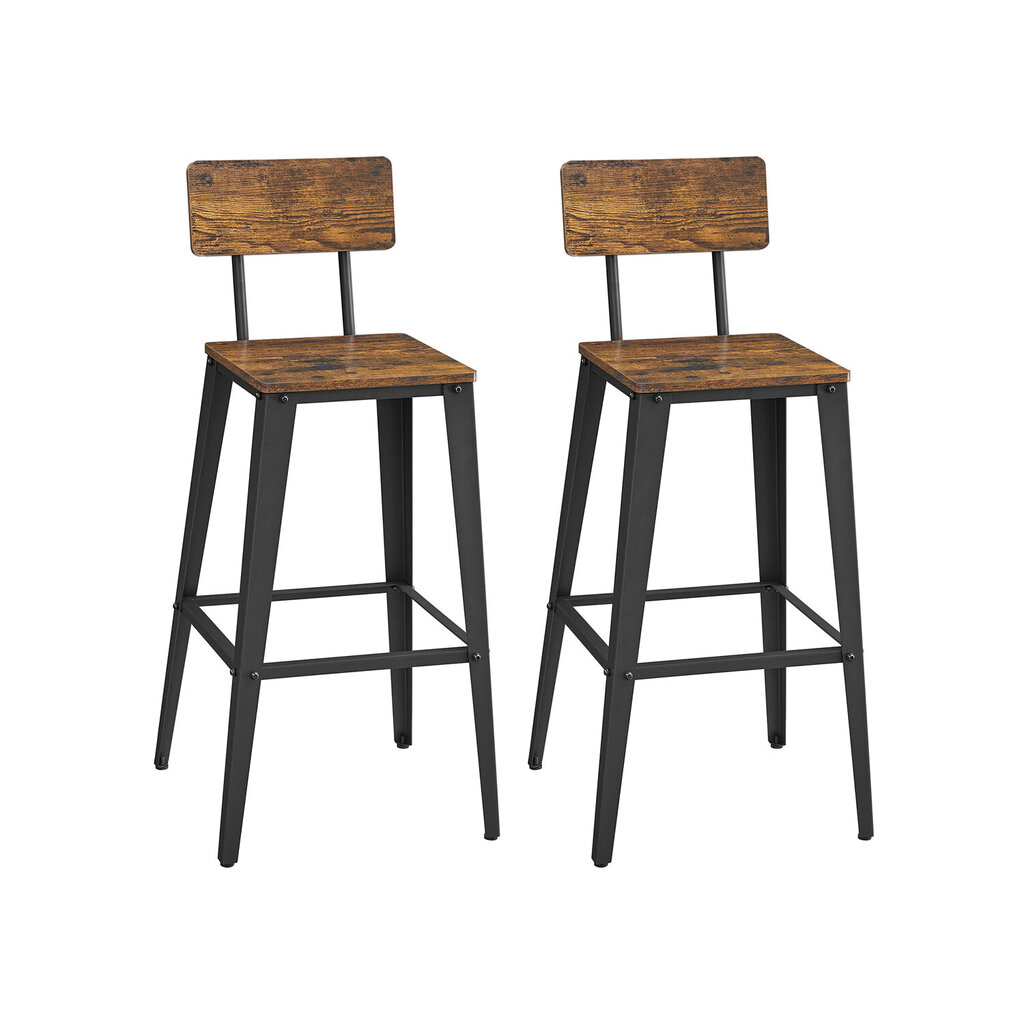 Baro kėdžių komplektas Songmics, juoda/ruda цена и информация | Virtuvės ir valgomojo kėdės | pigu.lt