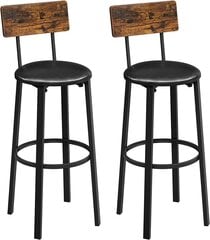 Набор барных стульев Songmics черный, коричневый цена и информация | Стулья для кухни и столовой | pigu.lt