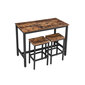 Baro stalo komplektas Vasagle, juoda/ruda kaina ir informacija | Virtuvės ir valgomojo stalai, staliukai | pigu.lt