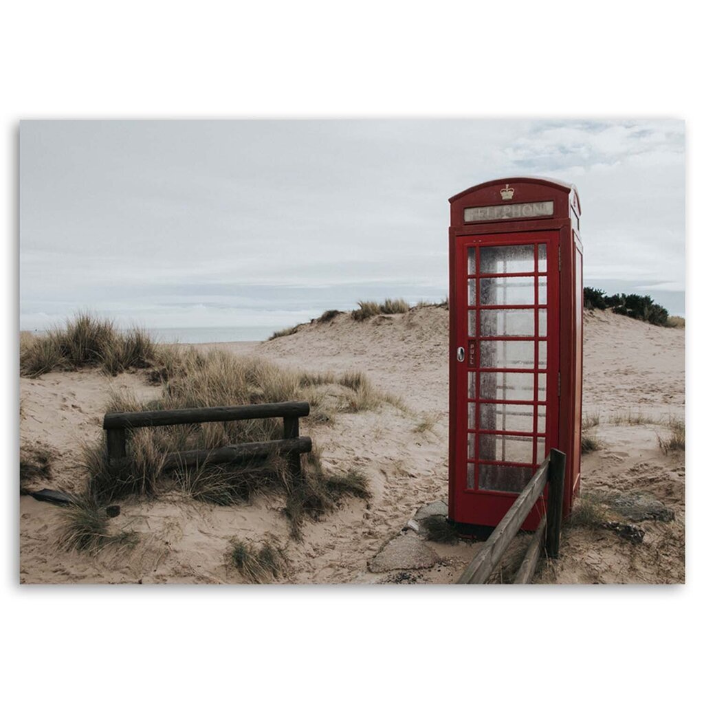 Reprodukcija Telefono kabina paplūdimyje kaina ir informacija | Reprodukcijos, paveikslai | pigu.lt