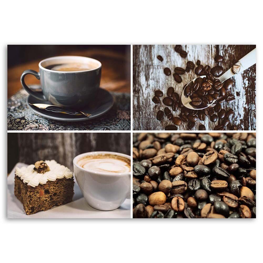 Paveikslas Kavos pupelės ir pyragas kaina ir informacija | Reprodukcijos, paveikslai | pigu.lt