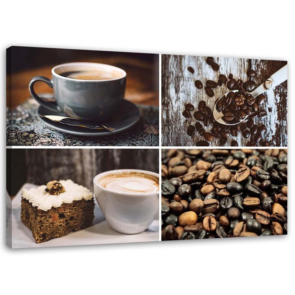 Paveikslas Kavos pupelės ir pyragas kaina ir informacija | Reprodukcijos, paveikslai | pigu.lt