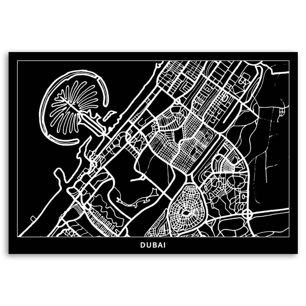 Reprodukcija Dubajaus miesto planas kaina ir informacija | Reprodukcijos, paveikslai | pigu.lt