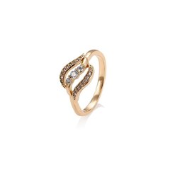Позолоченное кольцо со сверкающим цирконом. цена и информация | Кольцо | pigu.lt