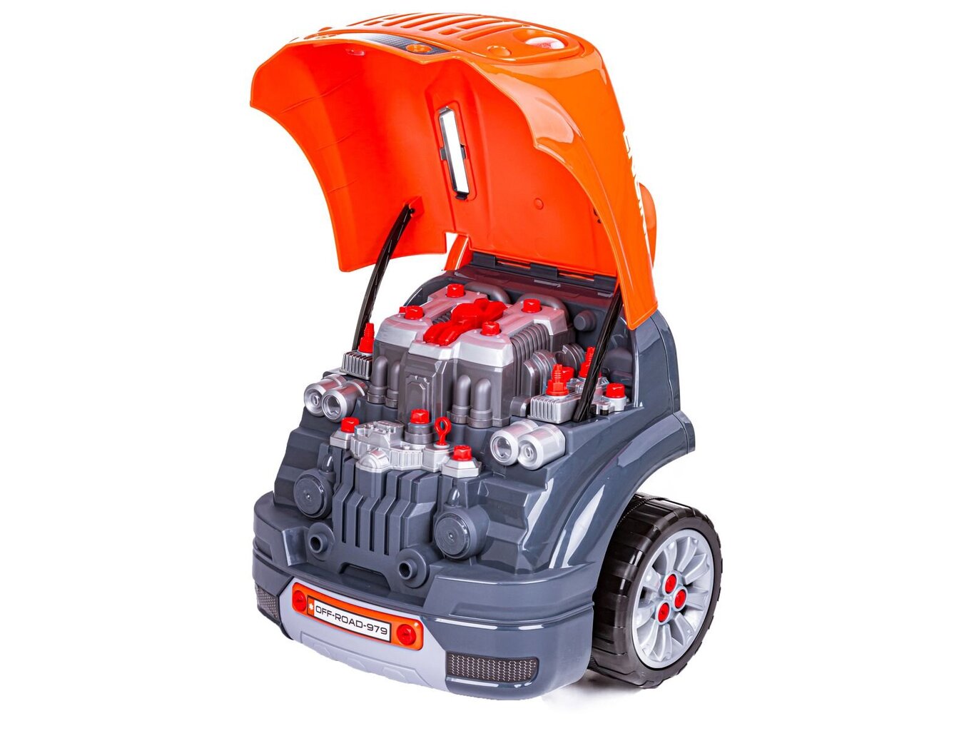 Jaunojo mechaniko komplektas su automobiliu, 61 el. kaina ir informacija | Žaislai berniukams | pigu.lt