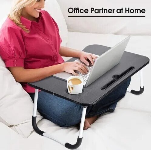 Sulankstomas nešiojamojo kompiuterio stalas Perf, juodas цена и информация | Kompiuteriniai, rašomieji stalai | pigu.lt
