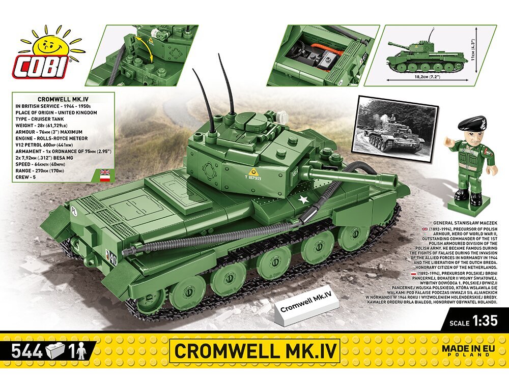 Konstruktorius Cobi Cromwell Mk.IV 1/35 2269, 544 d. kaina ir informacija | Konstruktoriai ir kaladėlės | pigu.lt