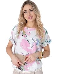 Palaidinė moterims 222735*01, balta/rožinė kaina ir informacija | Marškinėliai moterims | pigu.lt