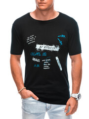 Marškinėliai vyrams Edoti 122924-7, juodi kaina ir informacija | Vyriški marškinėliai | pigu.lt