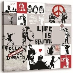 Reprodukcija Murralas Banksy - menininko gatvės menininko koliažas kaina ir informacija | Reprodukcijos, paveikslai | pigu.lt