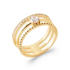 Кольцо с золотым покрытием 750°,  ⌀ 15.5, произведено во Франции цена и информация | Кольца | pigu.lt