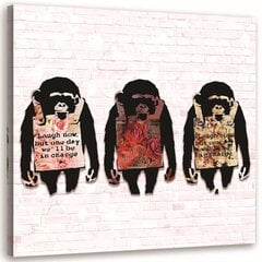 Reprodukcija Banksy 3 beždžionės kaina ir informacija | Reprodukcijos, paveikslai | pigu.lt