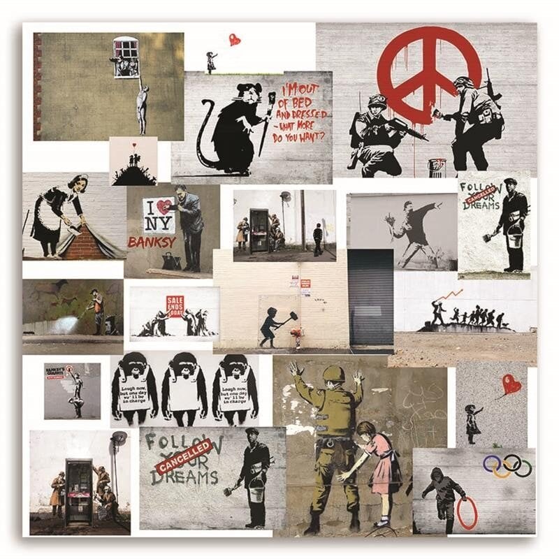 Reprodukcija Murral Banksy - gatvės meno kūrinių kolekcija kaina ir informacija | Reprodukcijos, paveikslai | pigu.lt