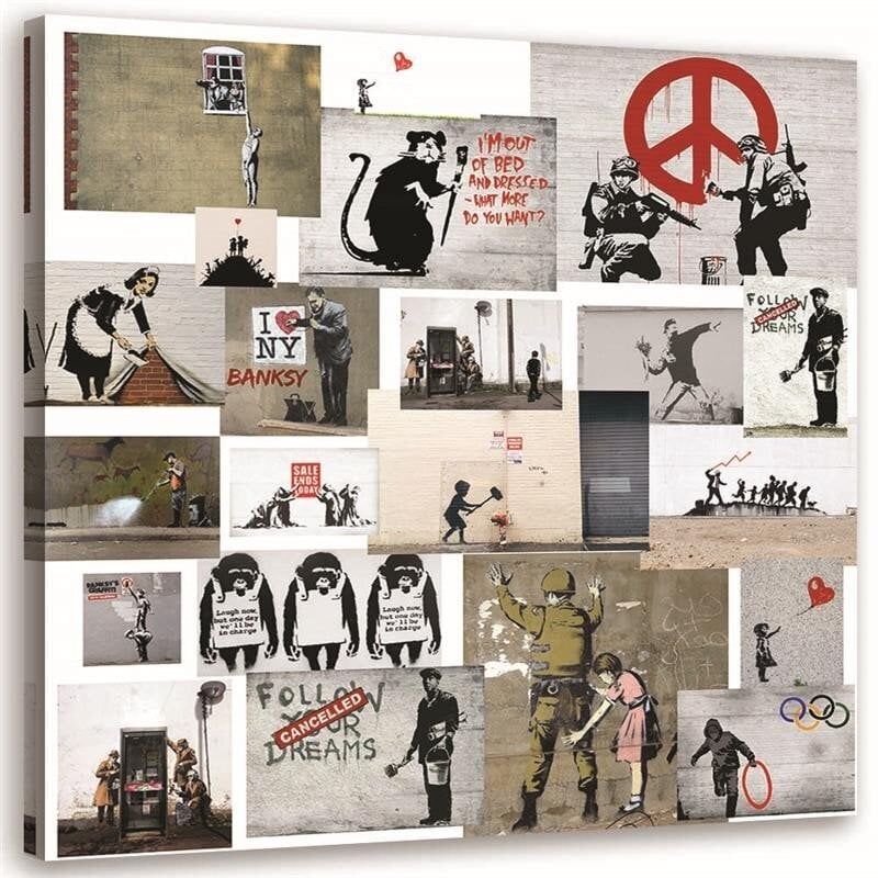 Reprodukcija Murral Banksy - gatvės meno kūrinių kolekcija kaina ir informacija | Reprodukcijos, paveikslai | pigu.lt