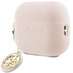 Guess GUAP23DSLGHDP AirPods Pro 2 cover różowy|pink 3D Rubber 4G Diamond Charm цена и информация | Теплая повязка на уши, черная | pigu.lt