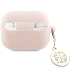 Guess GUAP23DSLGHDP AirPods Pro 2 cover różowy|pink 3D Rubber 4G Diamond Charm цена и информация | Теплая повязка на уши, черная | pigu.lt