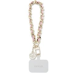 Guess GUOUCHSAMC4P Universal Hand Strap różowy|pink Saffiano Chain 4G Charm цена и информация | Держатели для телефонов | pigu.lt