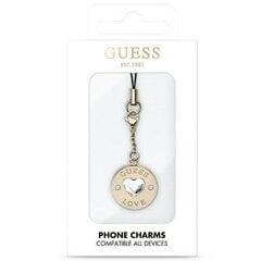 Guess zawieszka GUCPMHGLD Phone Strap Heart Diamond Charm with Rhinestones цена и информация | Держатели для телефонов | pigu.lt