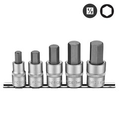 Antgalis galvutė Hex 1/2" rinkinys Force, 5 vnt. цена и информация | Механические инструменты | pigu.lt