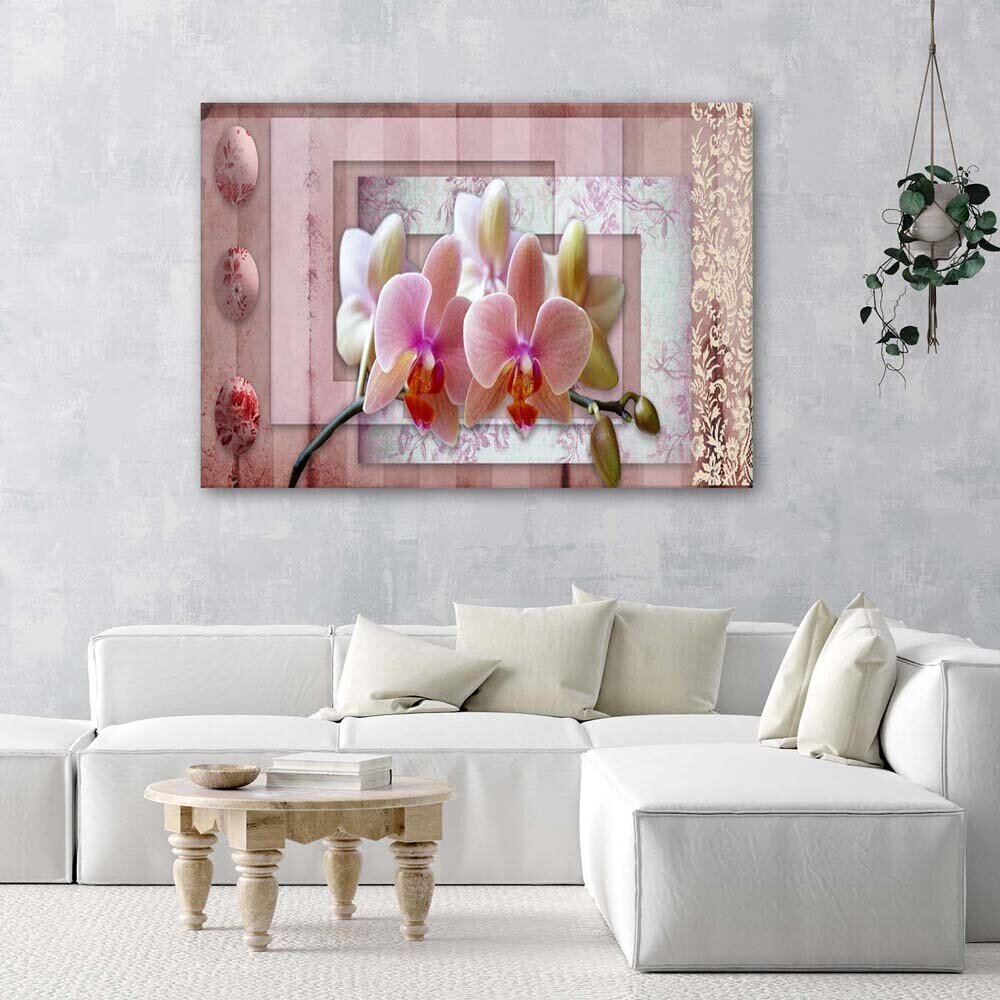 Paveikslas Rožinė vintažinė orchidėja kaina ir informacija | Reprodukcijos, paveikslai | pigu.lt