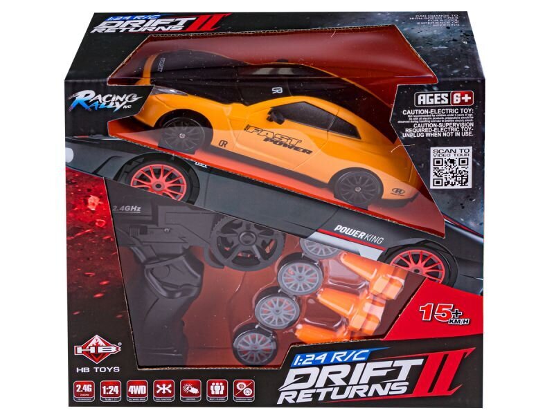 Radijo bangomis valdomas automobilis Drift Car 1:24 2.4GHz 4WD kaina ir informacija | Žaislai berniukams | pigu.lt