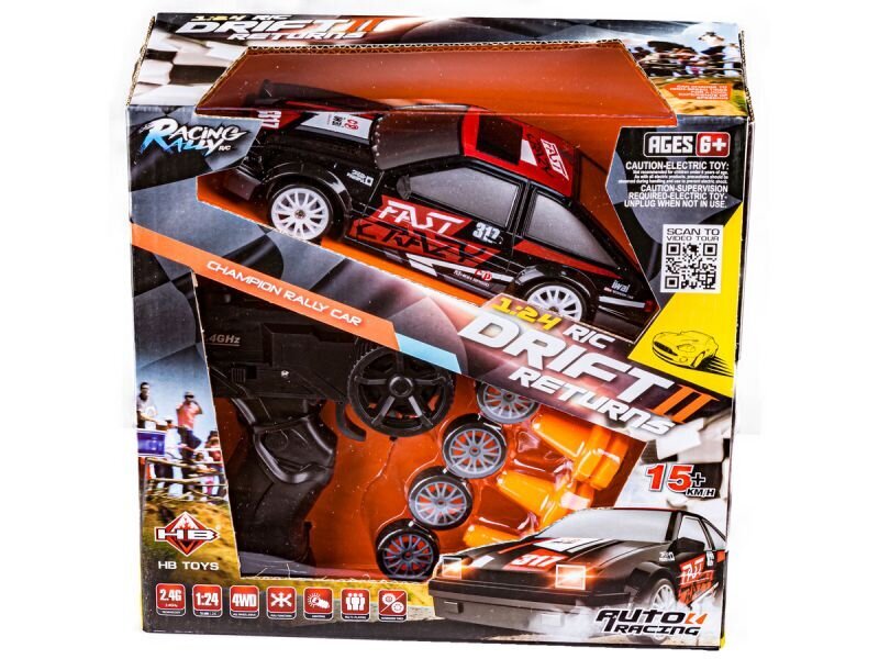 Radijo bangomis valdomas automobilis Drift Car 1:24 2.4GHz 4WD juodas Toyota AE86 kaina ir informacija | Žaislai berniukams | pigu.lt