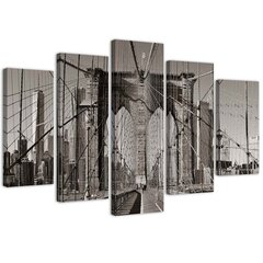 Paveikslas Bruklino tiltas juoda ir balta цена и информация | Репродукции, картины | pigu.lt