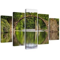 Paveikslas Arkuotas tiltas prie ežero kaina ir informacija | Reprodukcijos, paveikslai | pigu.lt