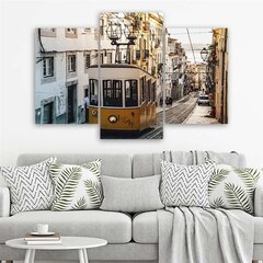 Trijų dalių reprodukcija Istorinis tramvajus Lisabonoje kaina ir informacija | Reprodukcijos, paveikslai | pigu.lt