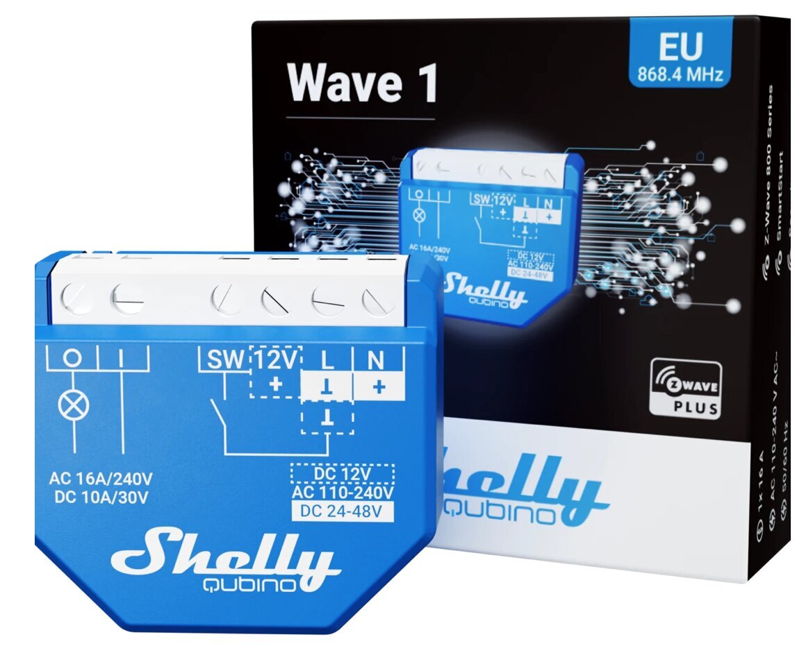Išmanioji rėlė Shelly Qubino Wave 1 kaina ir informacija | Apsaugos sistemos, valdikliai | pigu.lt