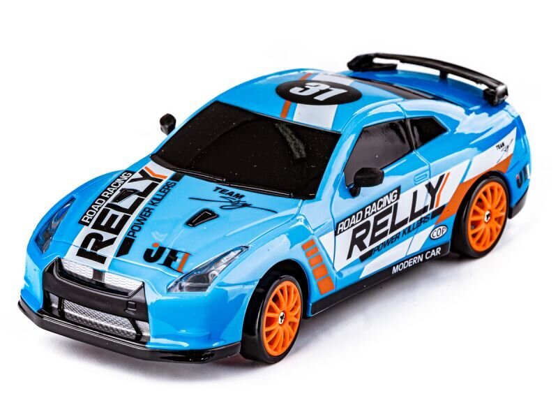 Radijo bangomis valdomas automobilis Drift Car 1:24 2.4GHz 4WD mėlyna Nissan GT-R kaina ir informacija | Žaislai berniukams | pigu.lt