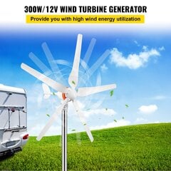 Ветрогенератор с горизонтальной осью, генератор Vevor 12 В, 300 Вт цена и информация | Электрогенераторы | pigu.lt