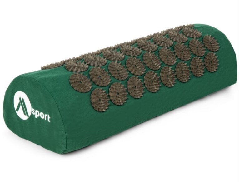 Dvigubas sveikatos akupresūros kilimėlis, pagalvė ir krepšys, žalias kaina ir informacija | Masažo reikmenys | pigu.lt