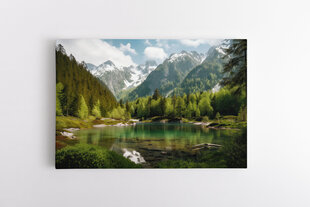 Paveikslas Kalnų kraštovaizdis miške su smaragdo ežeru kaina ir informacija | Reprodukcijos, paveikslai | pigu.lt