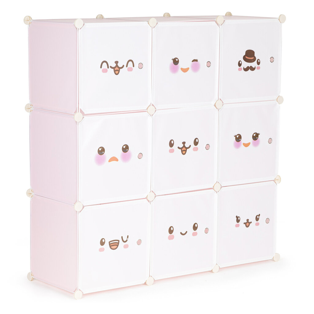 Vaikiška spintelė ModernHome, 110x110x37 cm, rožinė/balta kaina ir informacija | Vaikiškos spintelės | pigu.lt