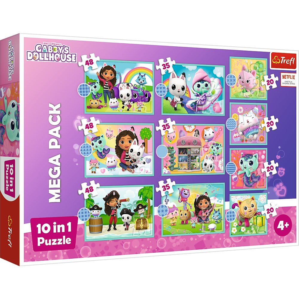 10 dėlionių rinkinys Trefl Gabby´s Dollhouse kaina ir informacija | Dėlionės (puzzle) | pigu.lt