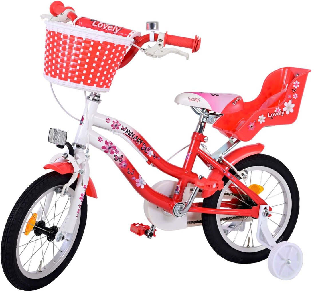 Vaikiškas dviratis 14" Volare Lovely, raudonas kaina ir informacija | Dviračiai | pigu.lt
