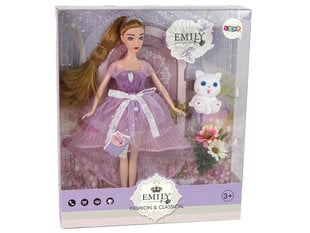 Lėlė su balta katyte Emily Lean Toys kaina ir informacija | Žaislai mergaitėms | pigu.lt