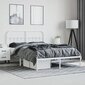 Metalinis lovos rėmas su galvūgaliu vidaXL, baltas цена и информация | Lovos | pigu.lt