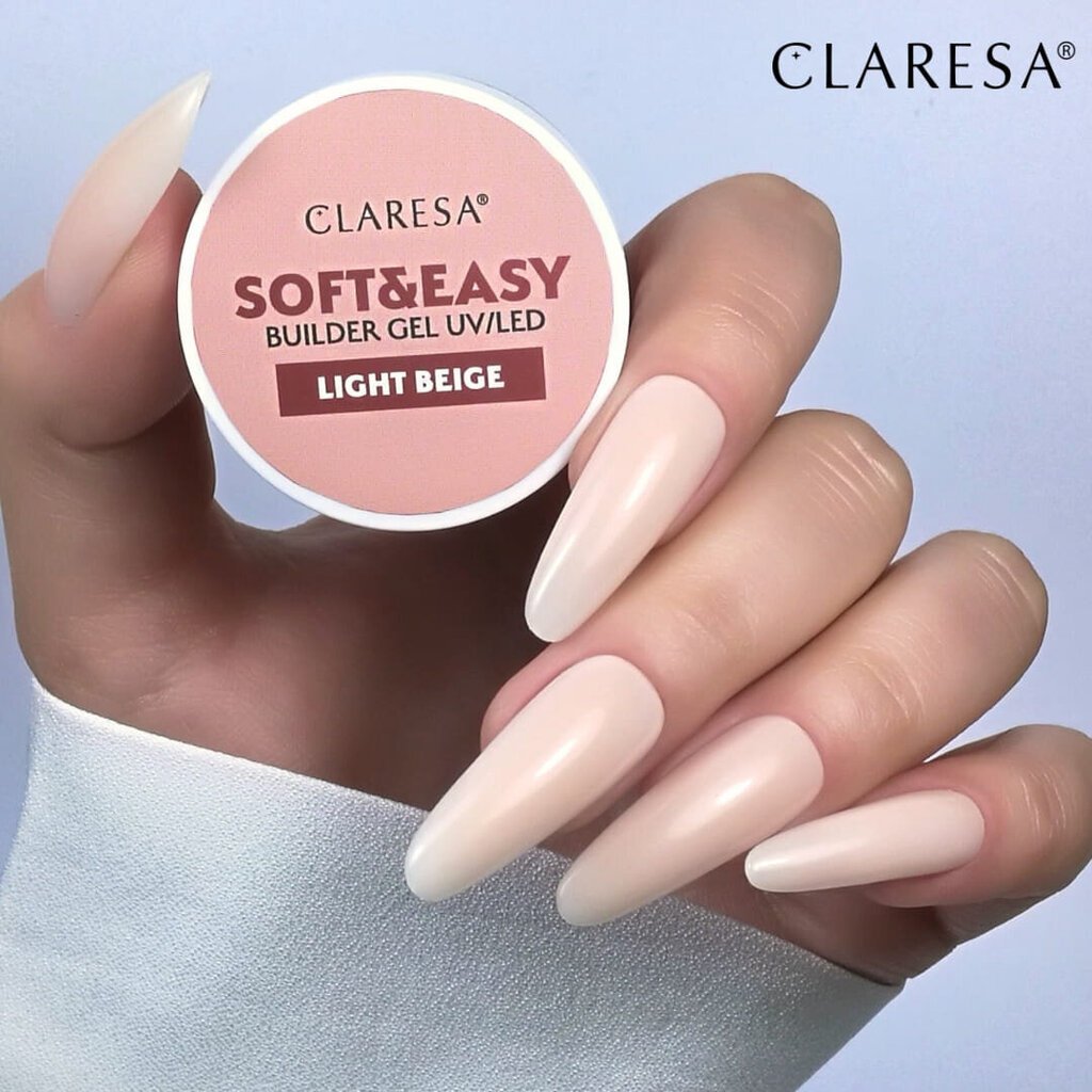 Nagų priauginimo gelis Claresa Builder Gel, Light Beige, 12 g kaina ir informacija | Manikiūro, pedikiūro priemonės | pigu.lt