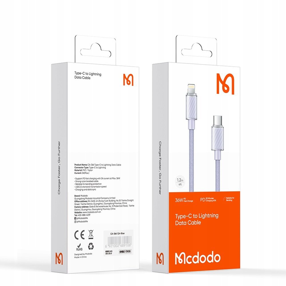 McDodo Data Cable kaina ir informacija | Laidai telefonams | pigu.lt