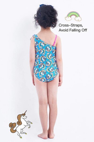 Vientisas maudymosi kostiumėlis mergaitėms Ikali, mėlynas цена и информация | Maudymukai mergaitėms | pigu.lt