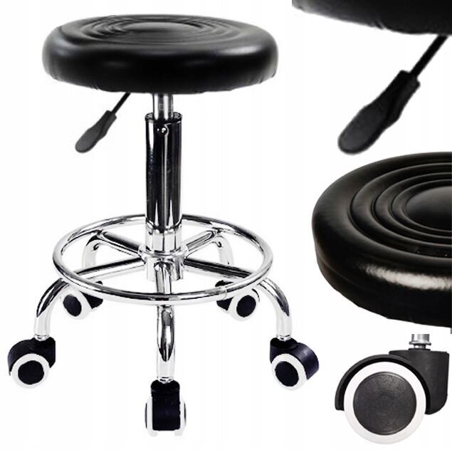 Kosmetologinė meistro kėdė, juoda kaina ir informacija | Baldai grožio salonams | pigu.lt