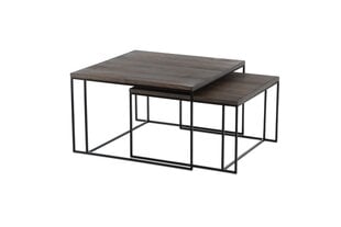 Ąžuolinis staliukų komplektas, Elegante, spalva BLACK kaina ir informacija | Kavos staliukai | pigu.lt