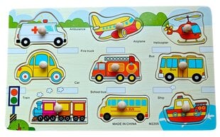 Stalo žaidimas - medinė formų dėlionė Transportas kaina ir informacija | Lavinamieji žaislai | pigu.lt