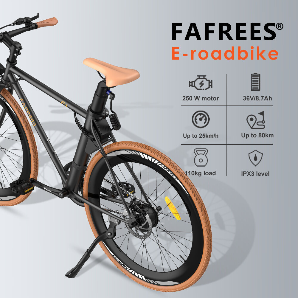 Elektrinis dviratis FAFREES F1-38C, 28", oranžinis kaina ir informacija | Elektriniai dviračiai | pigu.lt