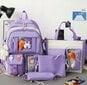Mokyklinė kuprinė su rinkiniu, violetinė kaina ir informacija | Kuprinės mokyklai, sportiniai maišeliai | pigu.lt