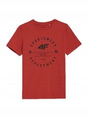 Marškinėliai berniukams 4F, raudoni kaina ir informacija | Marškinėliai berniukams | pigu.lt